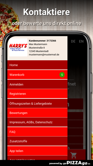 Harrys Pizza Beverungen Screenshot