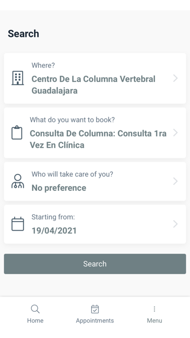 Centro de la Columna Vertebral Screenshot