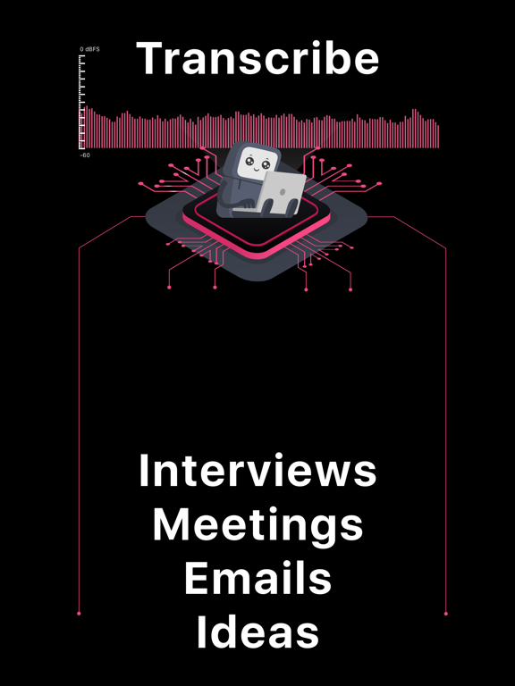 Voice to Text Dictation VoxRec iPad screenshot 3 - Productivity app