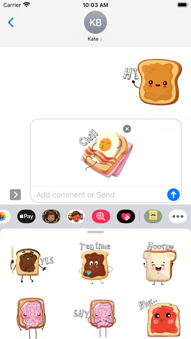 Moody Toast Stickers Screenshot
