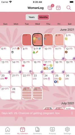 Game screenshot WomanLog Calendar apk