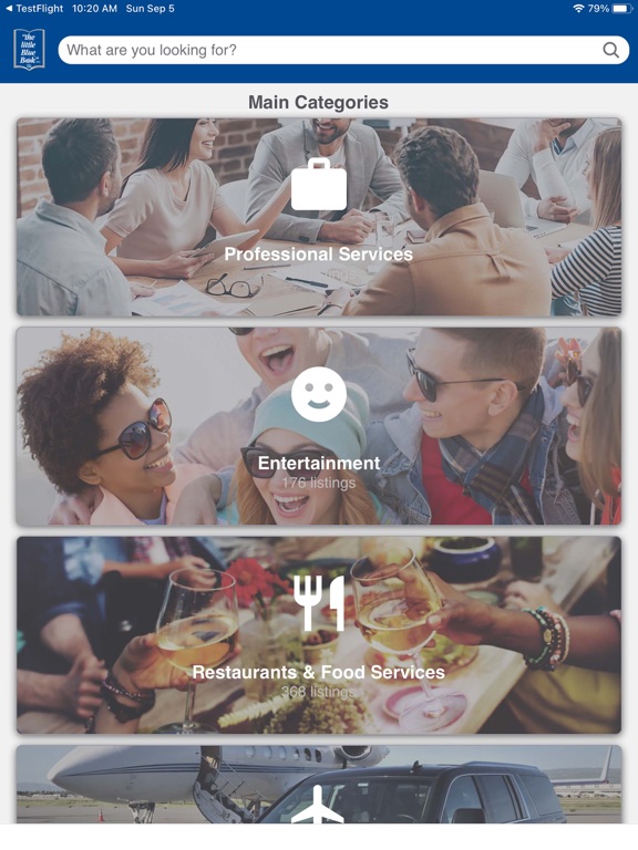BlueBookLocal Directory iPad screenshot 1 - Navigation app