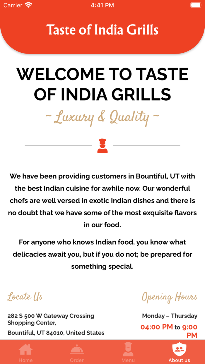 Taste of India Grill Utah