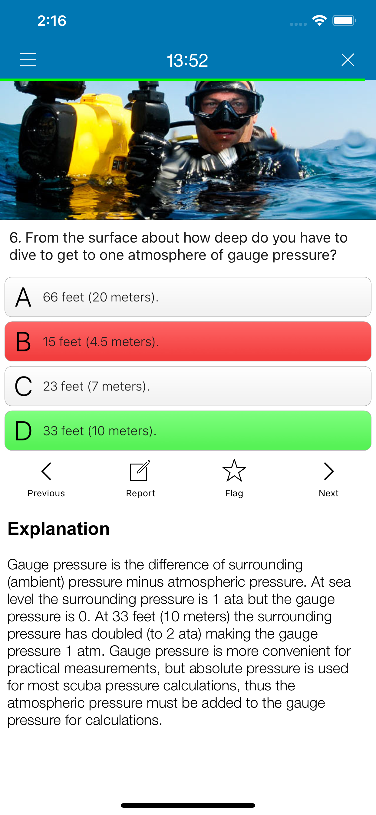Scuba Exam
