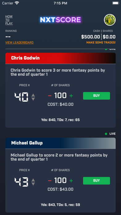 NXTSCORE Screenshot