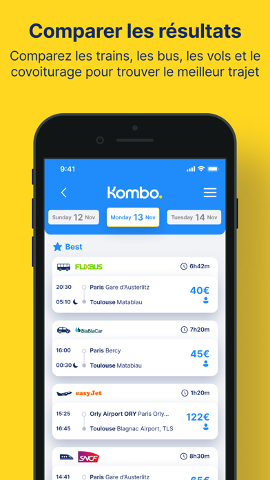 Kombo: Train, Avion & Bus Kombo: Train, Avion & Bus