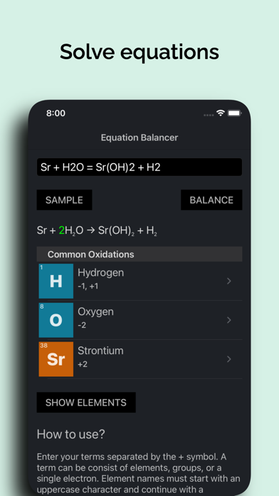 Chemical Balancer & Elements Screenshot
