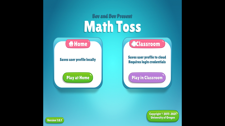 #1. Math Toss (iOS) By: University of Oregon Digital Press