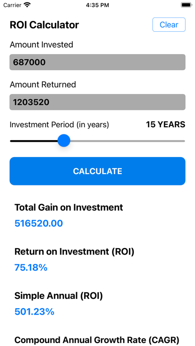 Screenshot #3 pour Return on Investment (ROI)