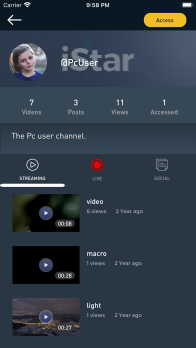 iStar: Video Streaming Screenshot