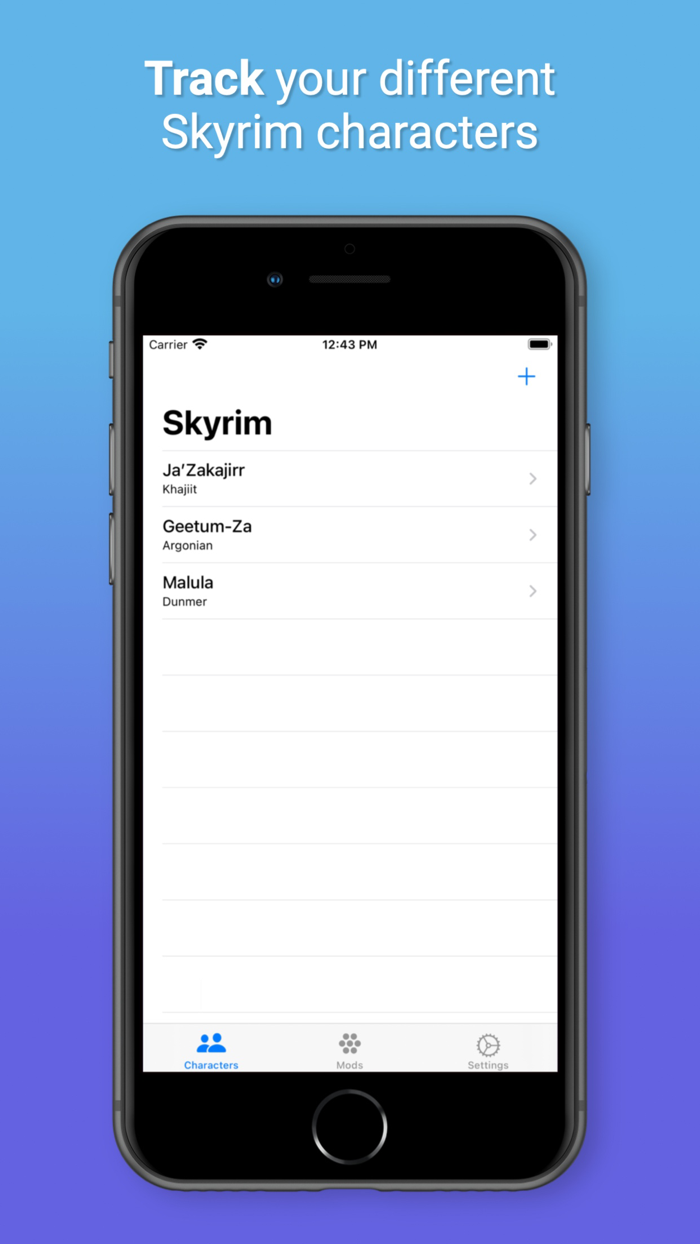 Character Tracker for Skyrim