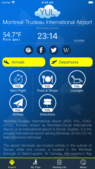 Montreal Airport (YUL) + Radar Screenshot