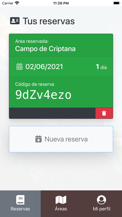 AreasPLA Booking App Screenshot