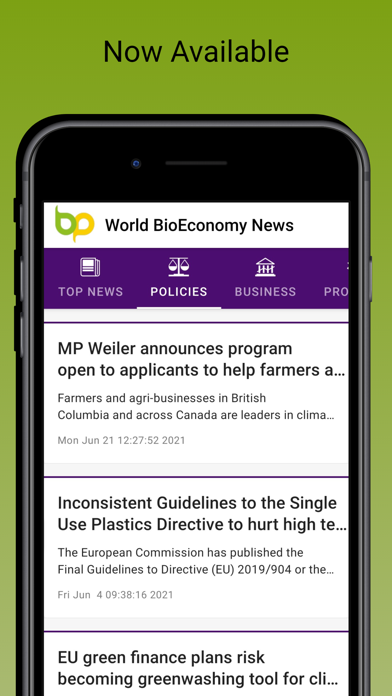 Bioeconomy News Screenshot