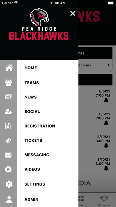 Pea Ridge Blackhawks Athletics Screenshot