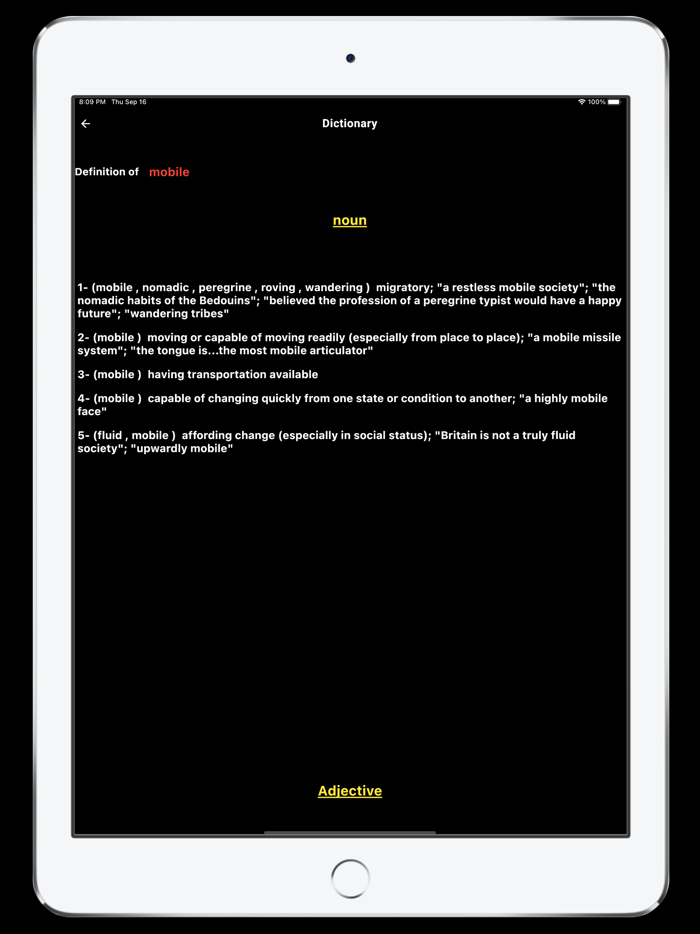 English Dictionary -Definition