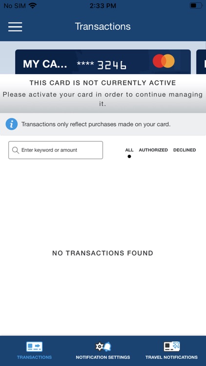 CUTX Card Controls