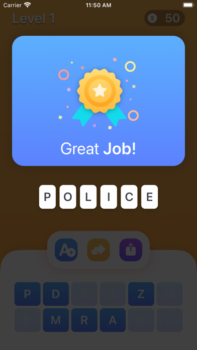 Five Up Word Puzzle Screenshot