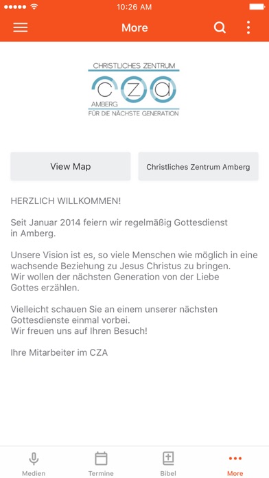 Christliches Zentrum Amberg Screenshot