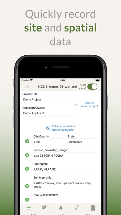 BioApp: Wetland Delineation Screenshot