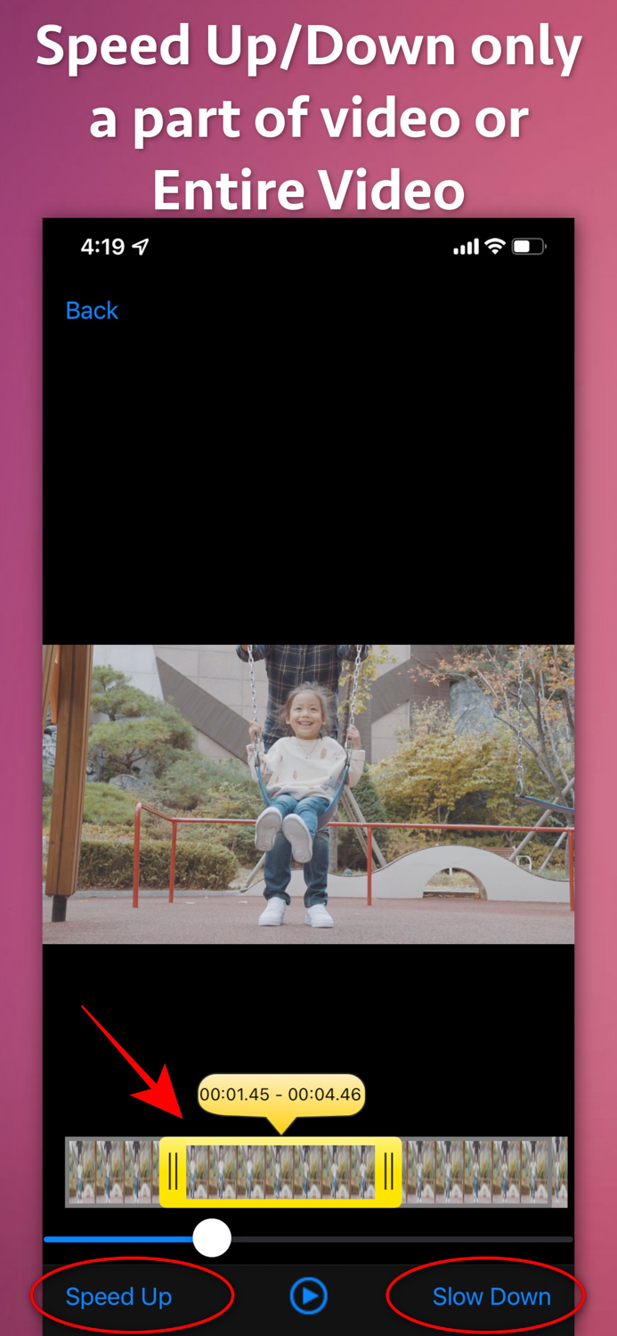 Video slow and fast speed Ramp