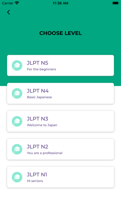 JLPT TEST N5 N1 JAPANESE EXAM Screenshot