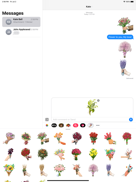 Bouquet Flower To You Stickersのおすすめ画像2