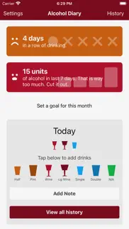 alcohol diary iphone screenshot 1