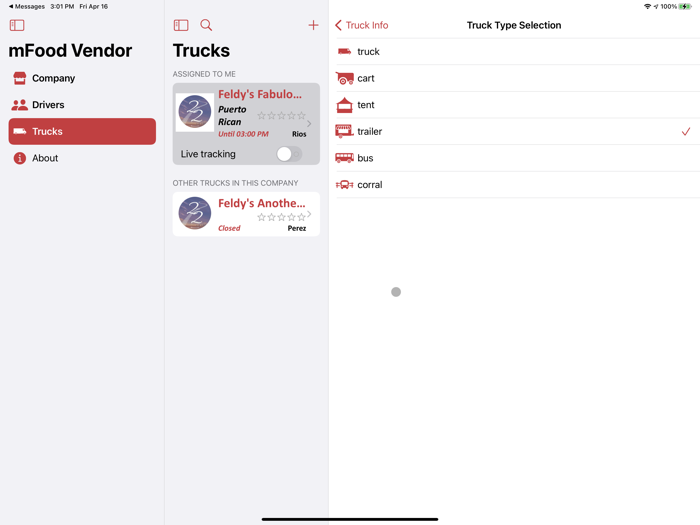 mFood™ - Food Truck Vendor App
