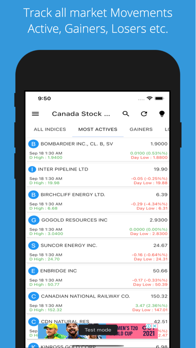 Canada Stock Market Live Screenshot