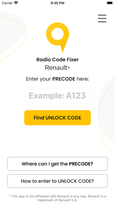 Screenshot #2 pour Radio Code Fixer For Renault