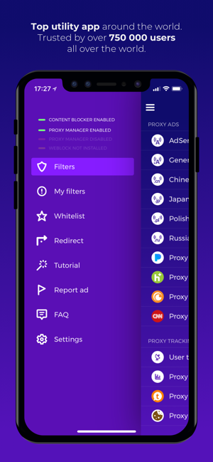 Weblock: adblock & proxy Screenshot