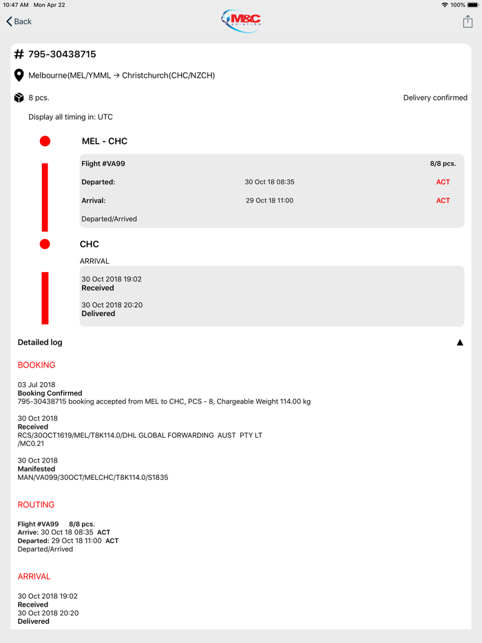 MandC Cargo Tracking