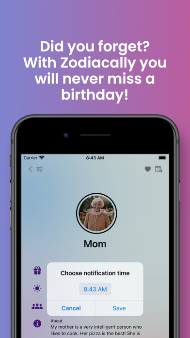 Zodiacally: Birthday Manager Screenshot