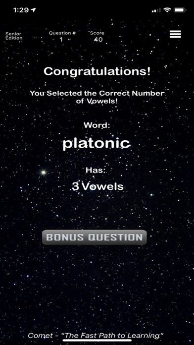 Senior - Comet Spelling Games Screenshot