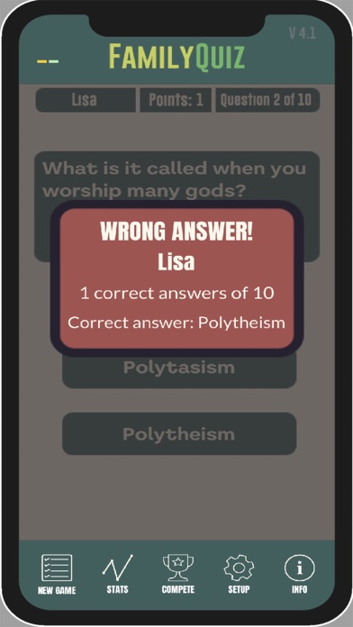 FamilyQuiz - Quiz Screenshot