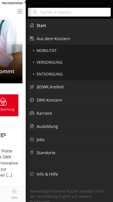kosmos - App des SWK-Konzerns Screenshot