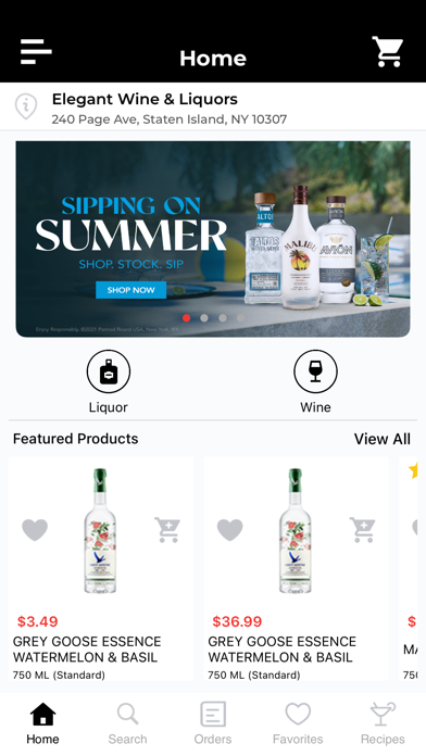 Elegant Wine & Liquors Screenshot