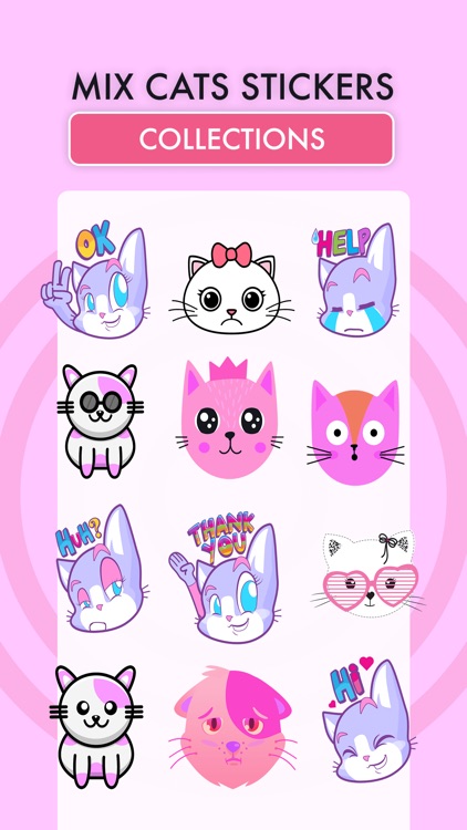 Cute Cat Pink Stickers Pack by Aman Kumar