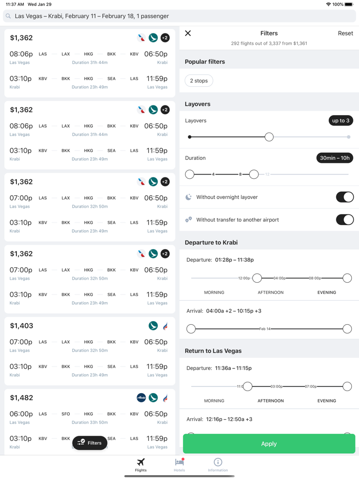 Cheap flights・All airlines