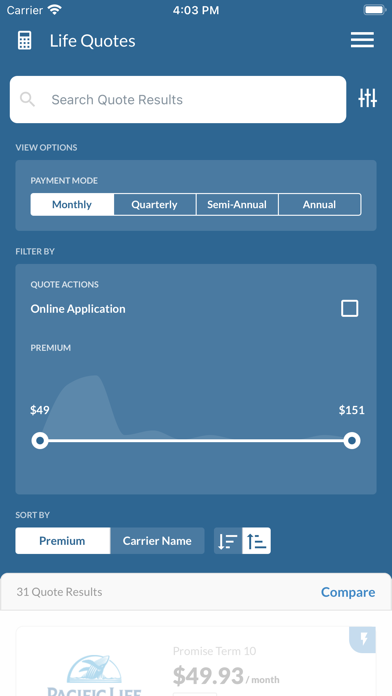 Coastal Wealth Life Quotes Screenshot