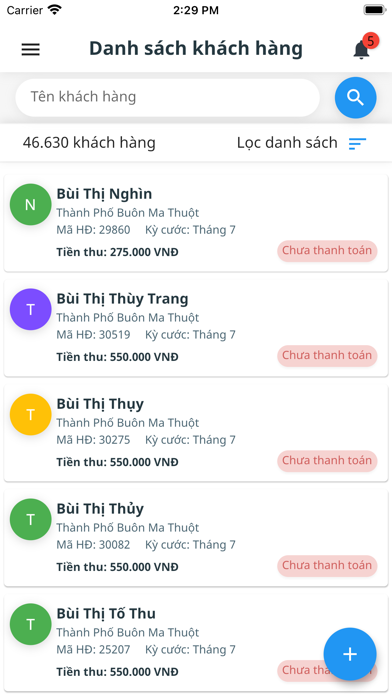 Thu phí vệ sinh Screenshot