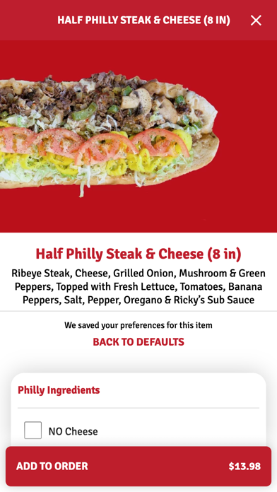 Ricky's Sub Shop Screenshot
