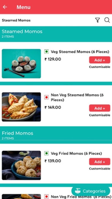 Hong's Momos Order Online Screenshot