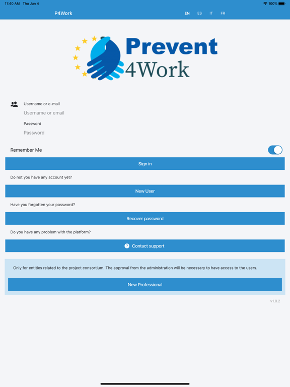 P4Work iPad screenshot