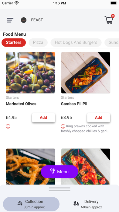 Feast Restaurant Screenshot