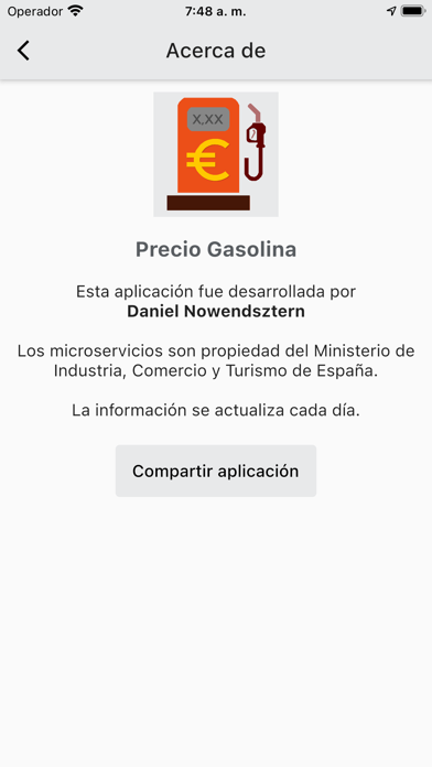Spain Gas Price Screenshot