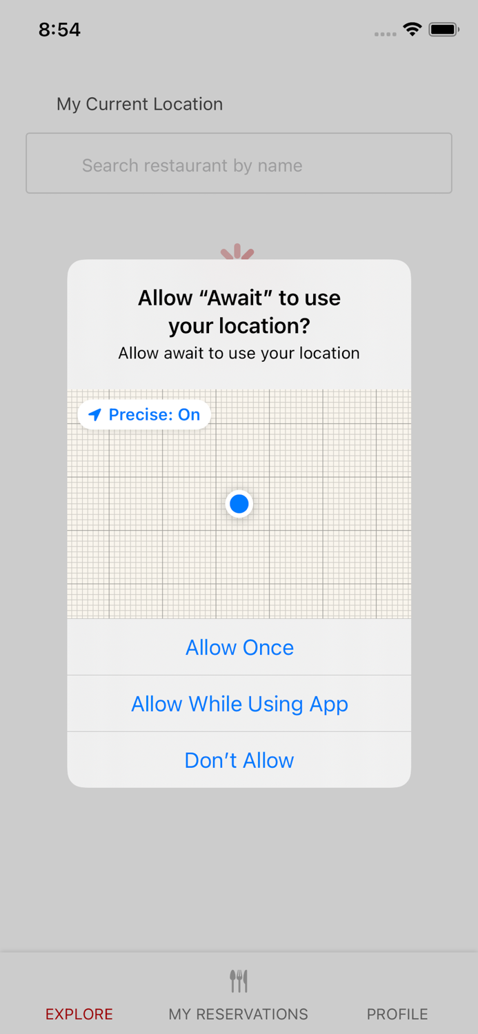 Await - Restaurant Reservation