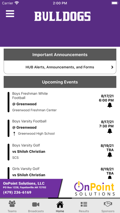 Fayetteville Bulldog Athletics Screenshot