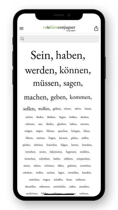 German conjugation Screenshot